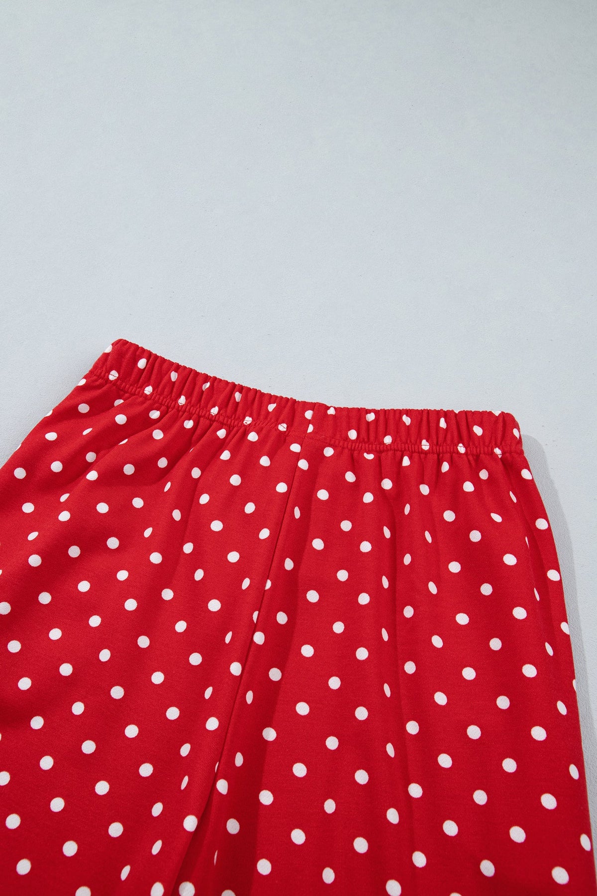 Jane Polka Dot Drawstring Wide Leg Long Sleeve Top Pant Set