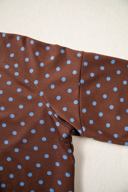 Jane Polka Dot Drawstring Wide Leg Long Sleeve Top Pant Set