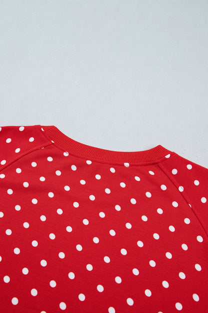 Jane Polka Dot Drawstring Wide Leg Long Sleeve Top Pant Set