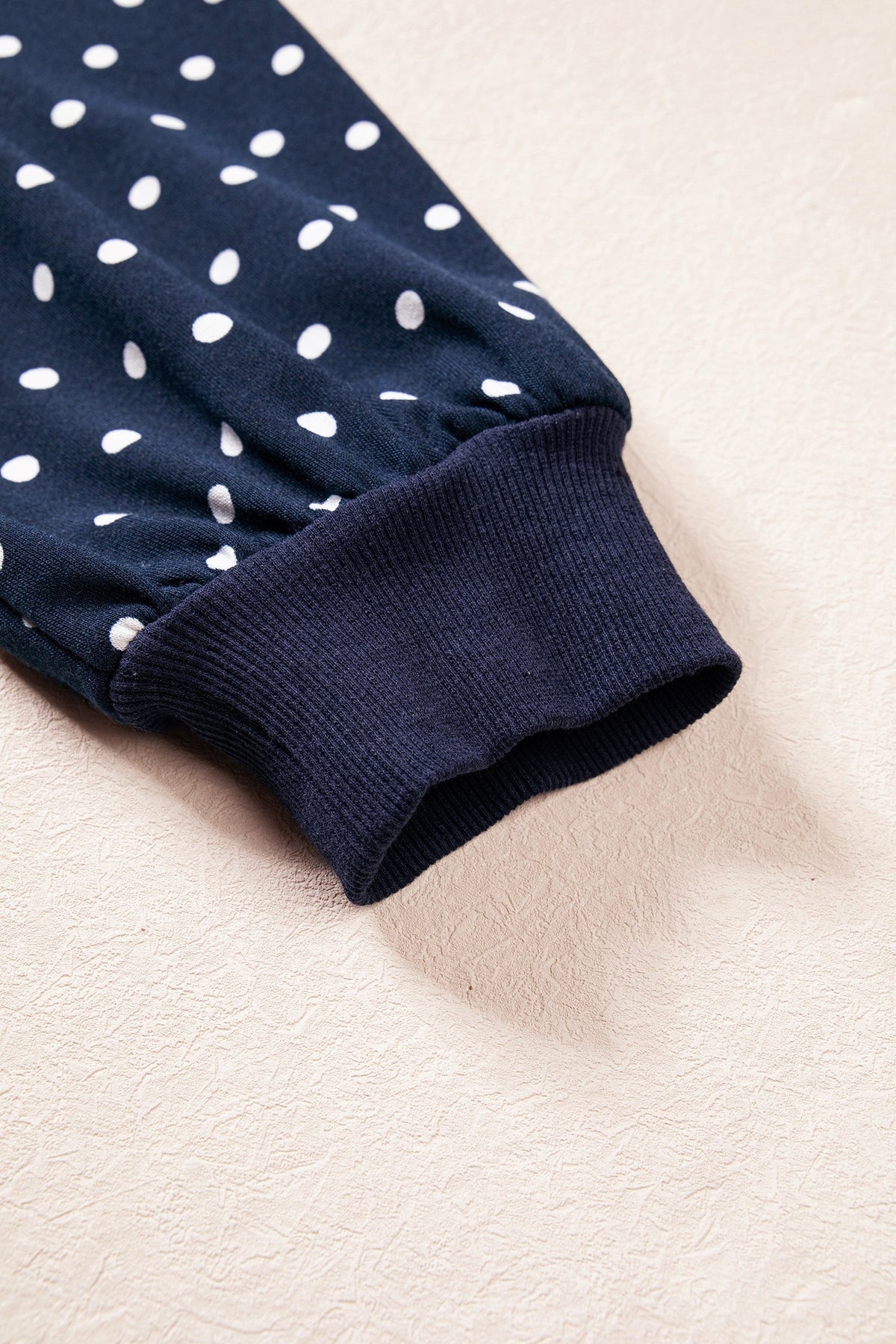 Jane Polka Dot Drawstring Wide Leg Long Sleeve Top Pant Set