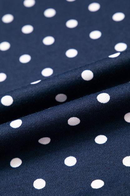 Jane Polka Dot Drawstring Wide Leg Long Sleeve Top Pant Set