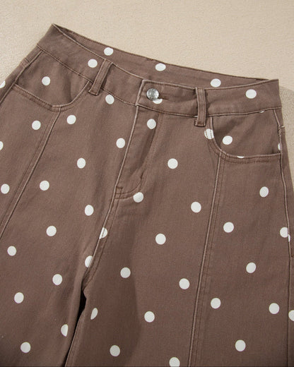 Dallas Polka Dot Print Barrel Jeans