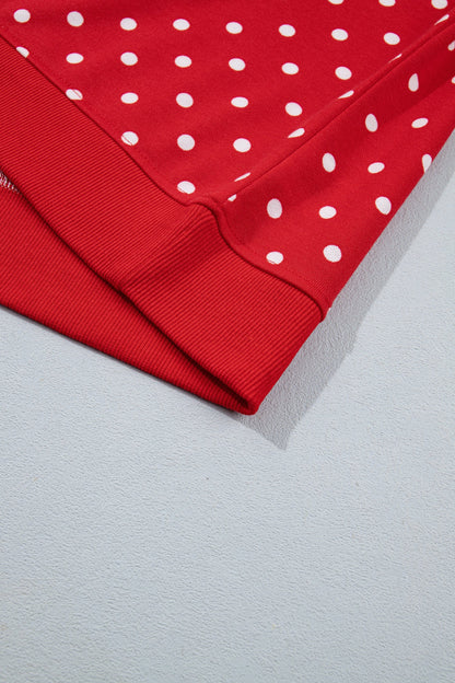 Jane Polka Dot Drawstring Wide Leg Long Sleeve Top Pant Set