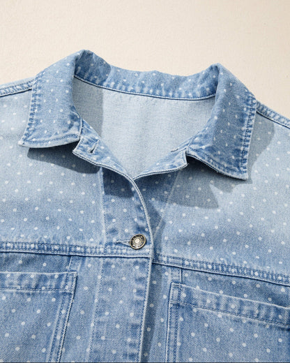 Polka Dot Denim Jacket